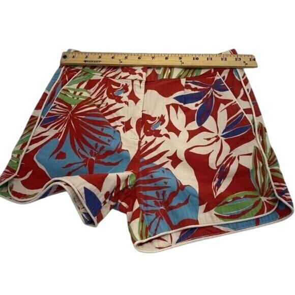 J Crew Shorts Women's Size 00 Multicolor Floral Pattern High-Rise Casual Chino - Picture 6 of 16